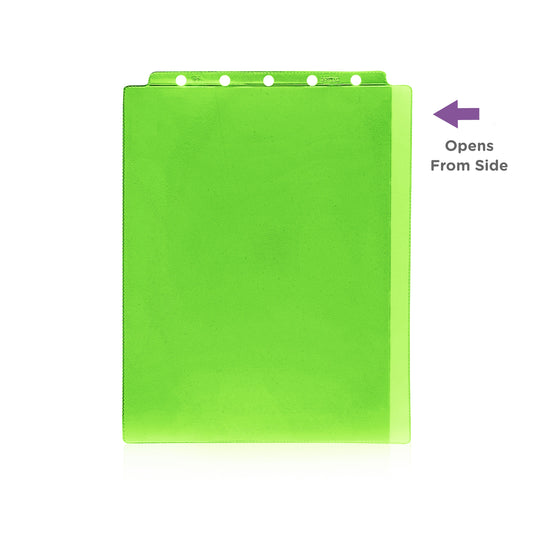 Green Sheet Protectors for Top Opening Ring Binders, Side Loading