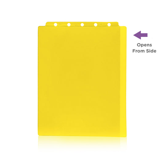 Yellow Sheet Protectors for Top Opening Ring Binders, Side Loading