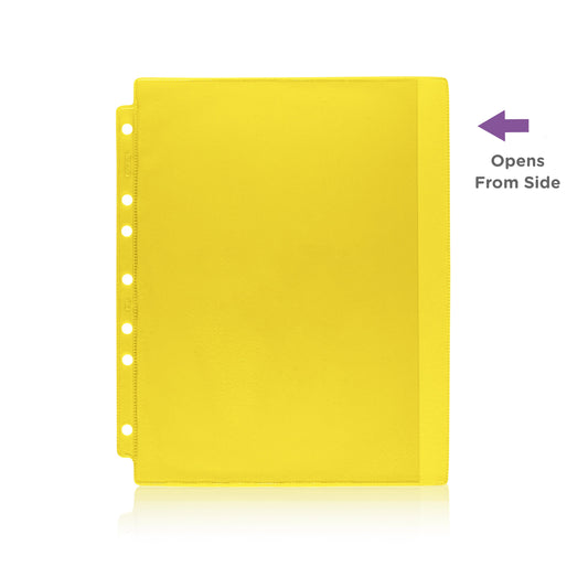 Yellow Tinted Sheet Protectors for Side Opening Ring Binders, Side Loading